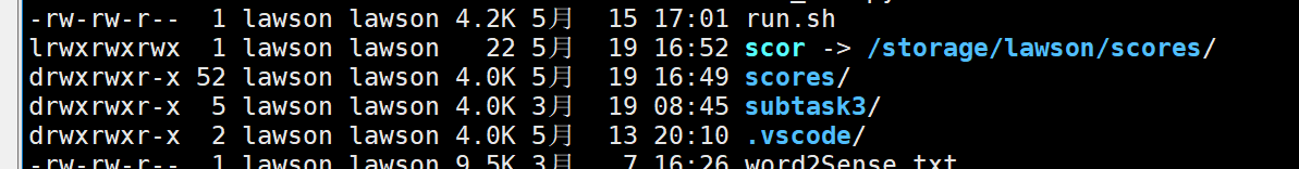 当前的scor 指向 /storage/lawson/scores 中