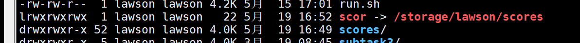 将scor指向 /storage/lawson/scores/目录下