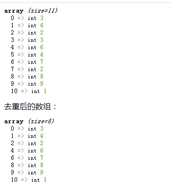 使用array_unique()函数去除数组中的重复值